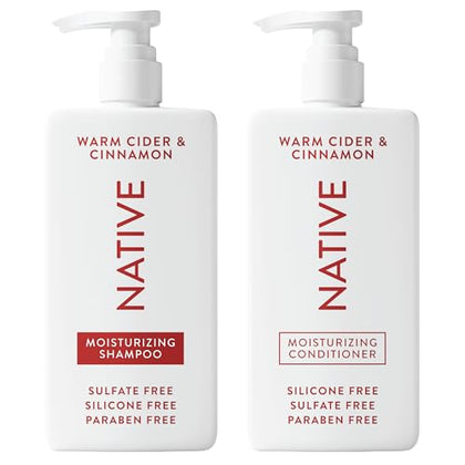 Native Warm Cider & Cinnamon Shampoo and Conditioner Contain Naturally Derived Ingredients | All Hair Types, Color & Treated, Fine to Dry Damaged, Sulfate & Dye Free - 2-Pack