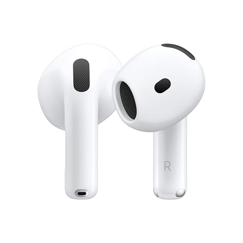 Apple AirPods 4 Wireless Earbuds, Bluetooth Headphones, with Active Noise Cancellation, Adaptive, Transparency Mode, Per