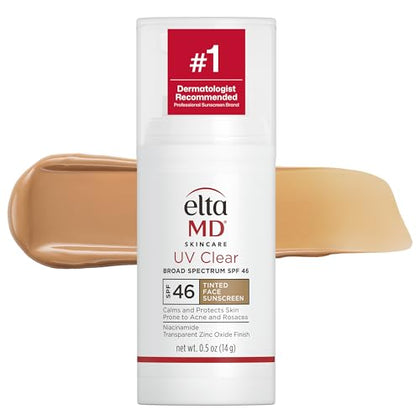 EltaMD UV Clear Tinted Face Sunscreen with Zinc Oxide, SPF 46, 0.5 oz