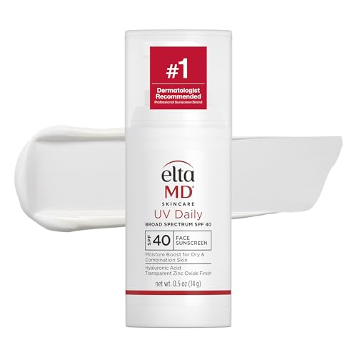 EltaMD UV Daily Untinted Face Sunscreen Moisturizer, SPF 40, 0.5 oz