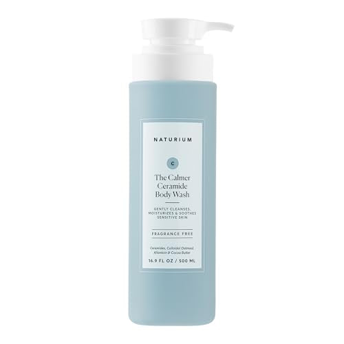 Naturium The Calmer Ceramide Body Wash, Frangrance-Free, Cleansing & Moisturizing for Dry, Sensitive Skin, Dermatologist-Tested, Paraben & Cruelty-Free, 16.9 oz