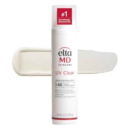 EltaMD UV Clear Untinted Face Sunscreen with Zinc Oxide, SPF 46, 3.7 oz