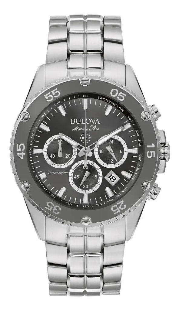 Bulova Marine Star 98B401 Men's Chronograph Quartz Black Dial Watch 41.5mm