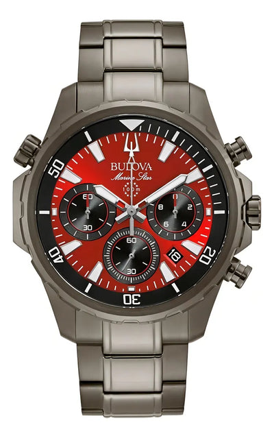 Reloj Bulova Marine Star 98B350 Cronógrafo - Esfera Roja (43mm)