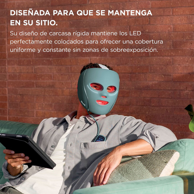 Mascarilla facial LED Shark CryoGlow con enfriamiento ocular, antienvejecimiento y reparación de imperfecciones, USB-C y control remoto