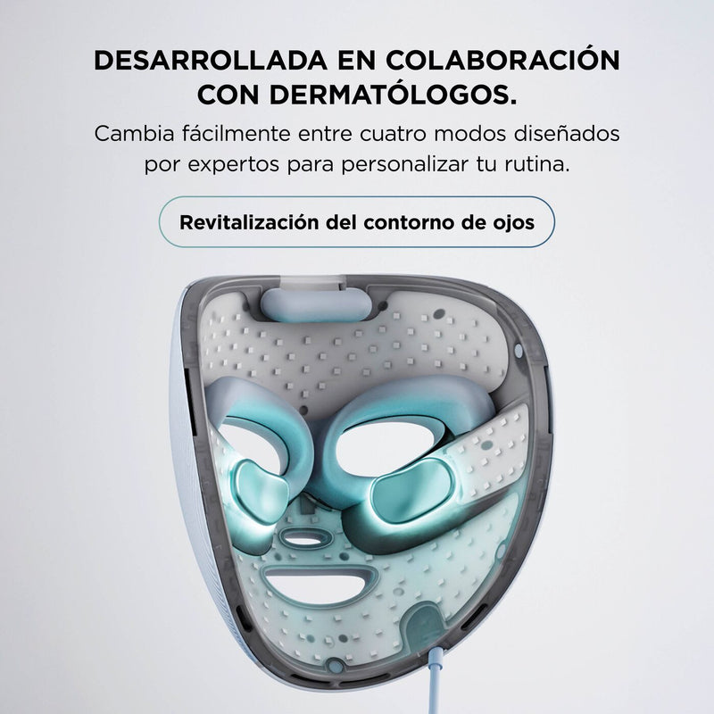 Mascarilla facial LED Shark CryoGlow con enfriamiento ocular, antienvejecimiento y reparación de imperfecciones, USB-C y control remoto