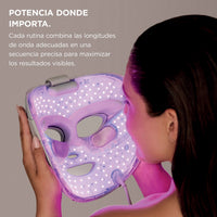 Mascarilla facial LED Shark CryoGlow con enfriamiento ocular, antienvejecimiento y reparación de imperfecciones, USB-C y control remoto