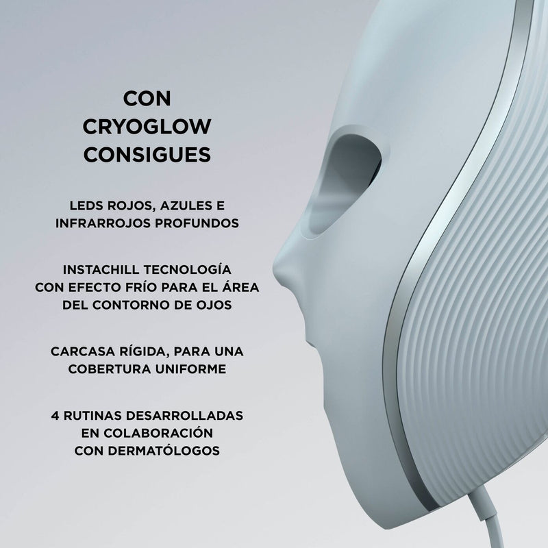 Mascarilla facial LED Shark CryoGlow con enfriamiento ocular, antienvejecimiento y reparación de imperfecciones, USB-C y control remoto