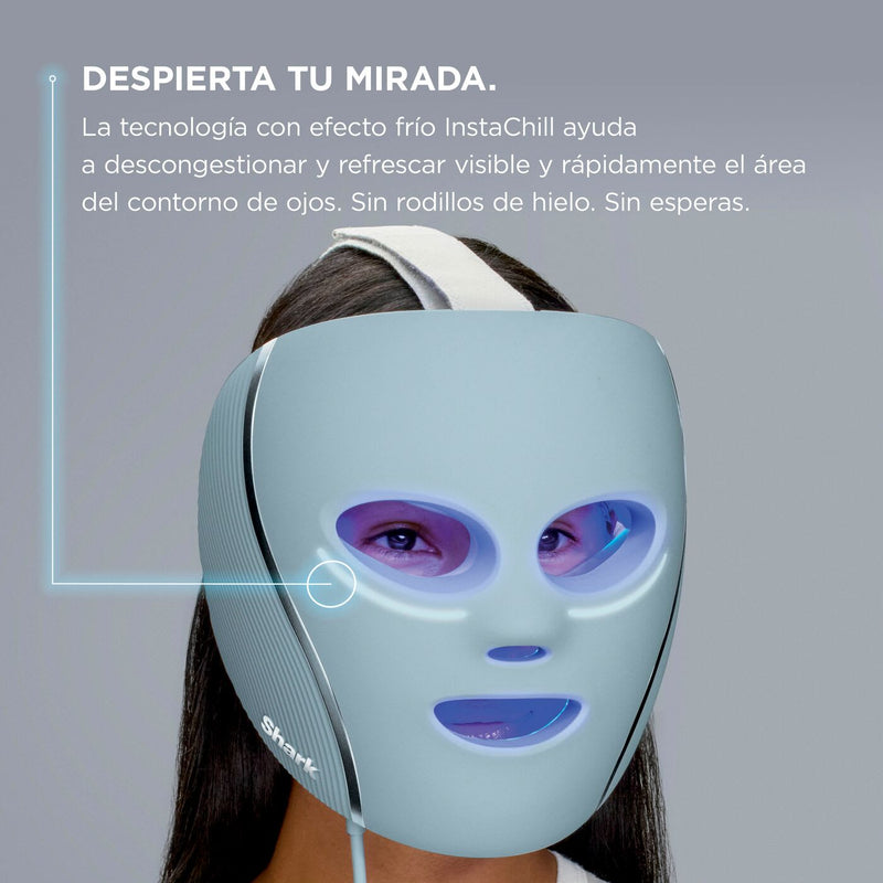 Mascarilla facial LED Shark CryoGlow con enfriamiento ocular, antienvejecimiento y reparación de imperfecciones, USB-C y control remoto