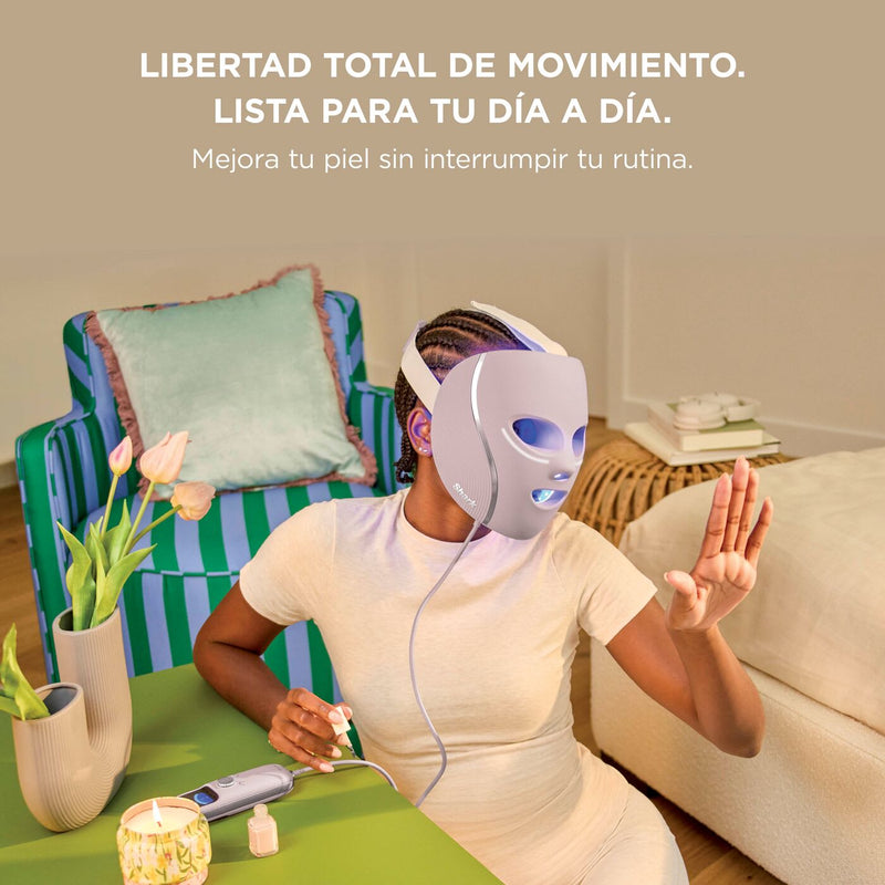Mascarilla facial LED Shark CryoGlow con enfriamiento ocular, antienvejecimiento y reparación de imperfecciones, USB-C y control remoto