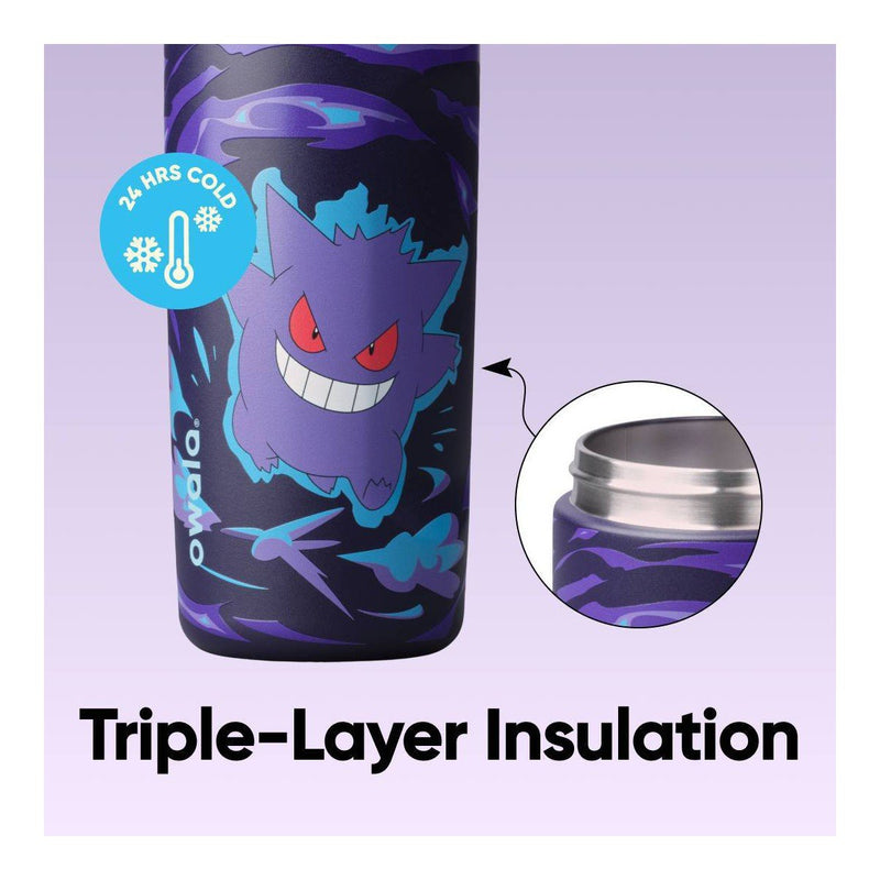 Owala Pokemon Gengar FreeSip Botella de Acero 16 oz