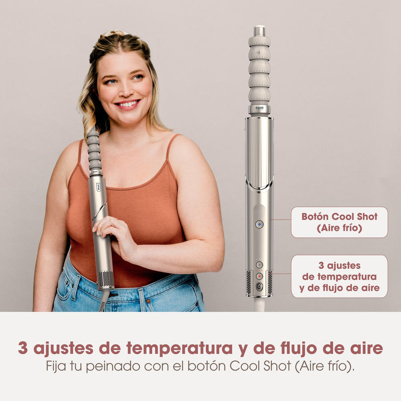 Shark FlexStyle Moldeador Multifuncion y Secador de Pelo con Tecnologia Coanda, Set 3 Cabezales, Rizadores Automaticos, Cepillo Redondo, Concentrador, HD430