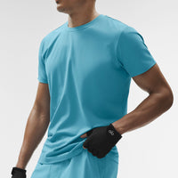 Alo Yoga Conquer Reform Crewneck Short Sleeve - Blue Breeze