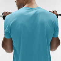 Alo Yoga Conquer Reform Crewneck Short Sleeve - Blue Breeze