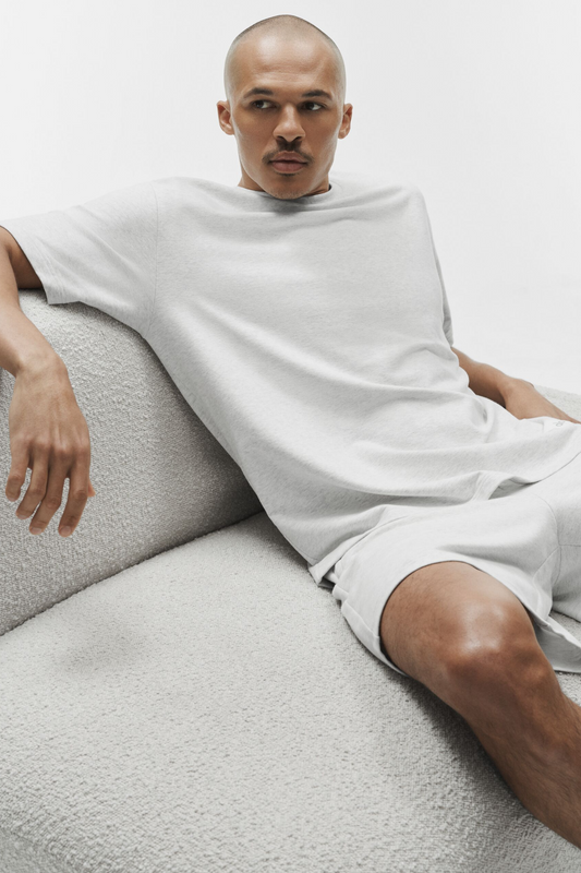 Alo Yoga Double Take Short Sleeve - White Heather – unaluka