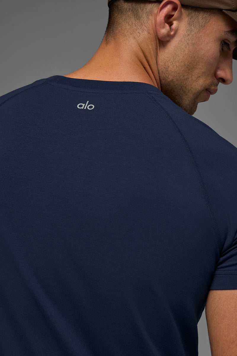 Alo Yoga ALO Vapor Crewneck Short Sleeve - Navy