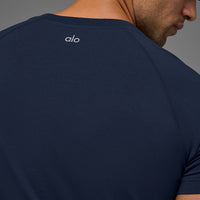 Alo Yoga ALO Vapor Crewneck Short Sleeve - Navy