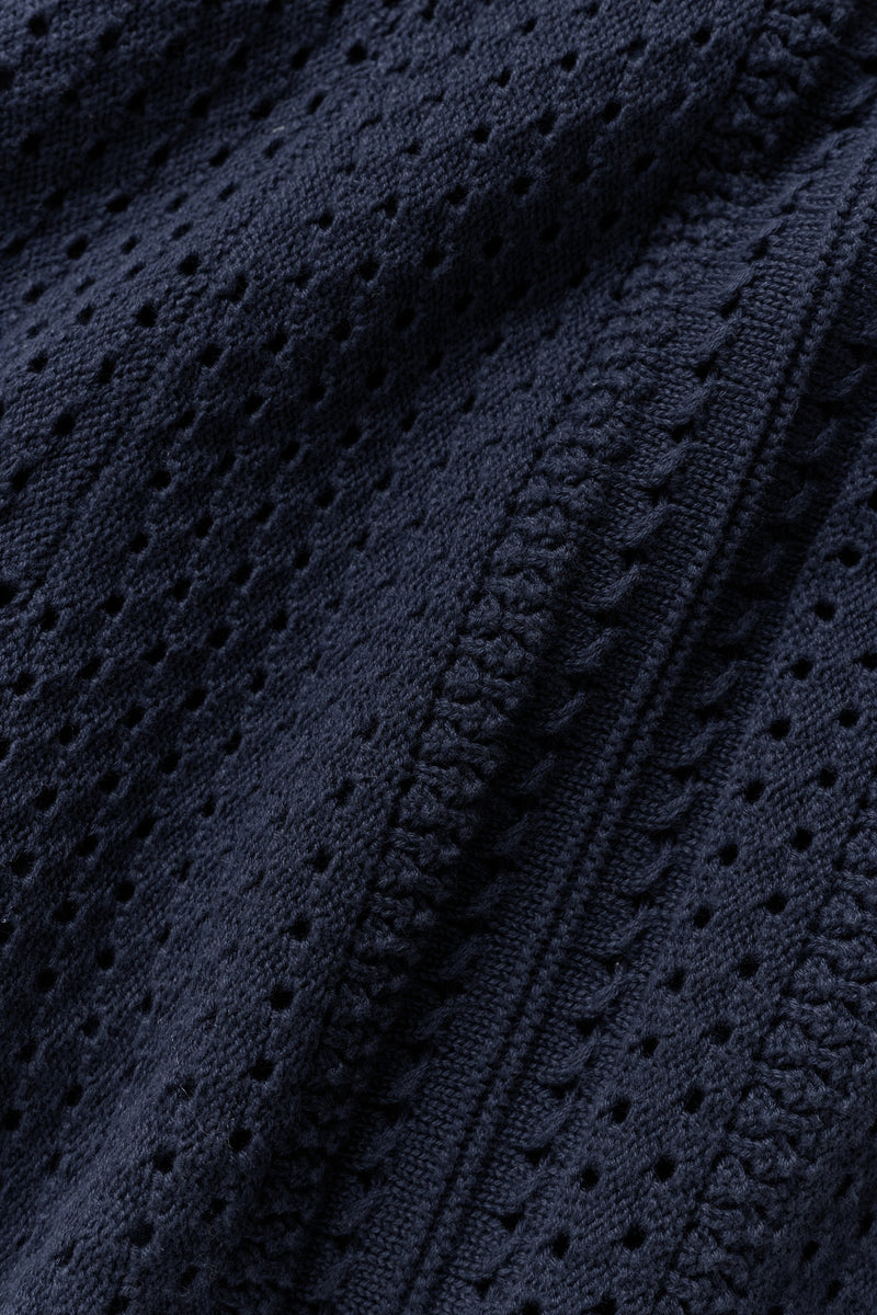 Alo Yoga Coastline Knit Short Sleeve Polo - Navy