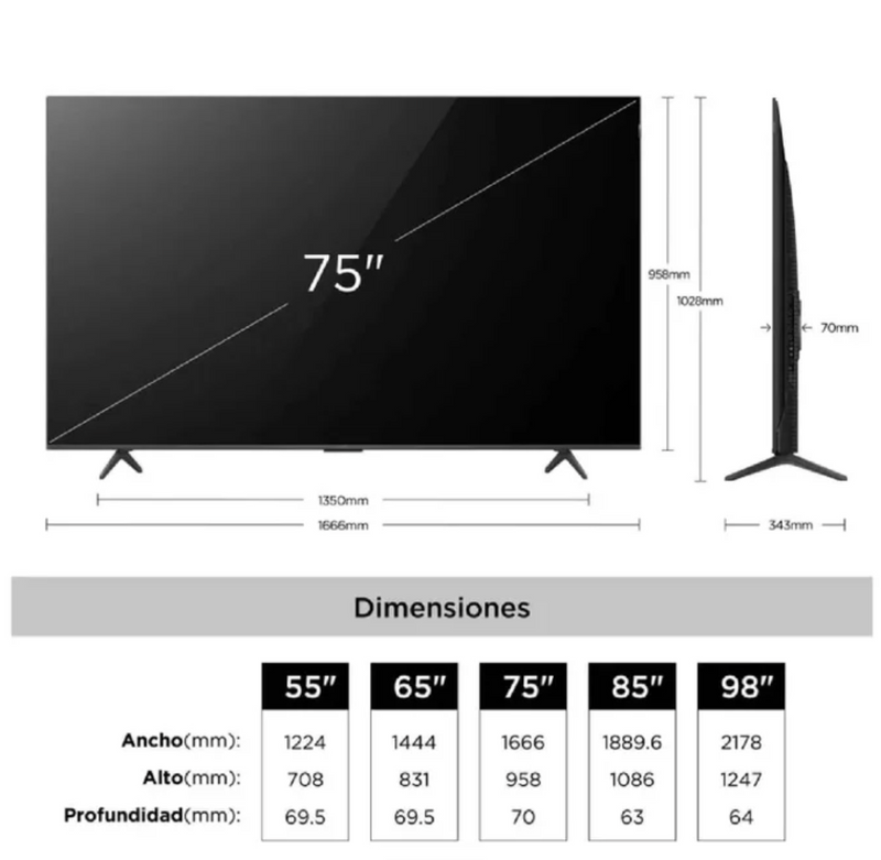 Televisor TCL 75” 4K UHD QD Mini LED