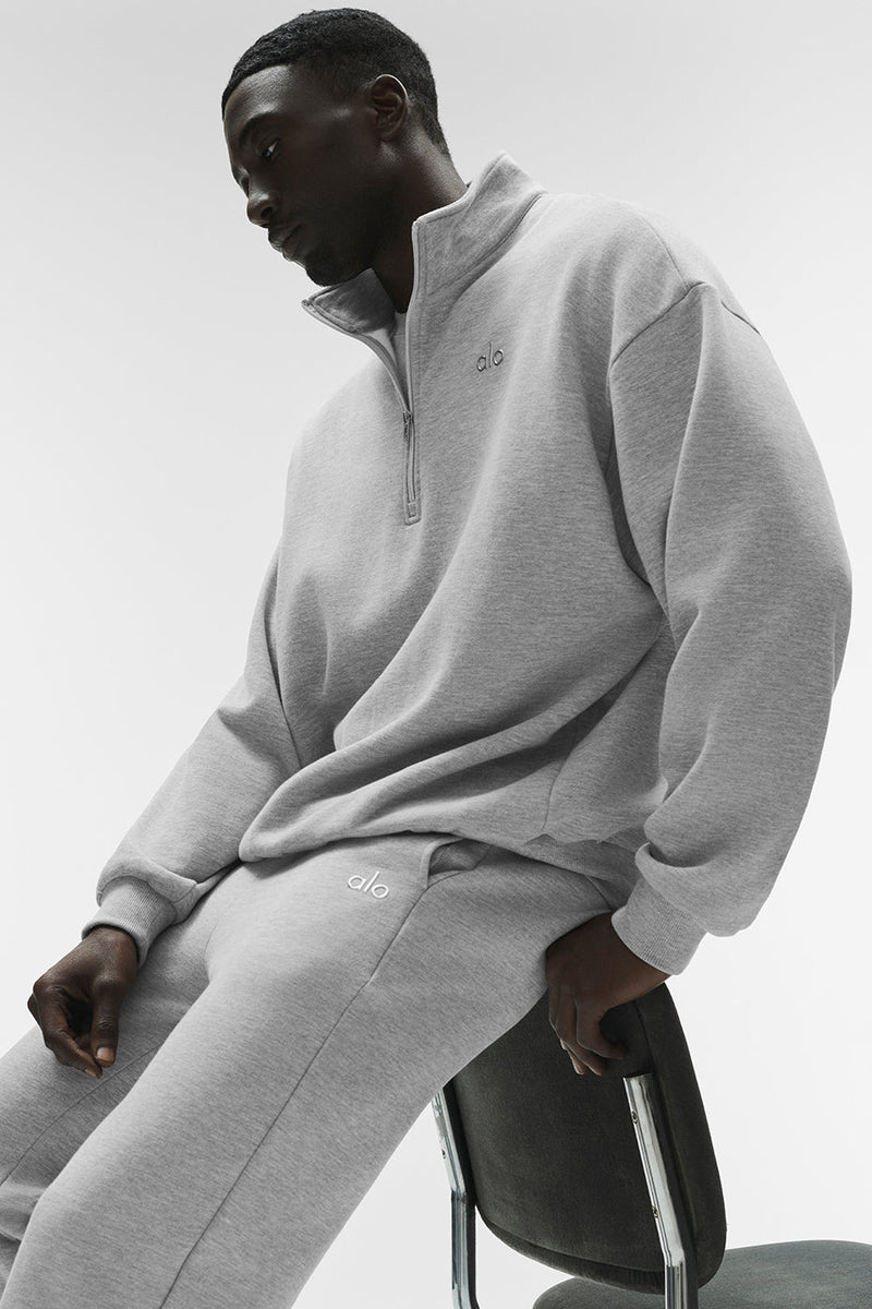 Alo Yoga Accolade 1/4 Zip Pullover - Athletic Heather Grey
