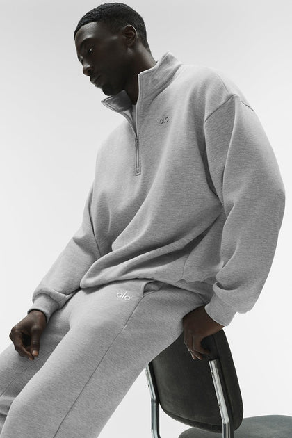 Alo Yoga Accolade 1/4 Zip Pullover - Athletic Heather Grey