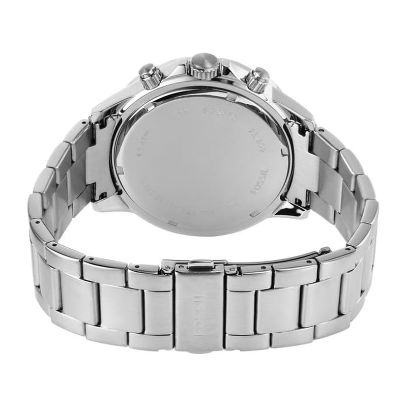 Reloj multifunción de acero inoxidable Bannon de Fossil, movimiento de cuarzo, resistente al agua 5ATM, cierre plegable