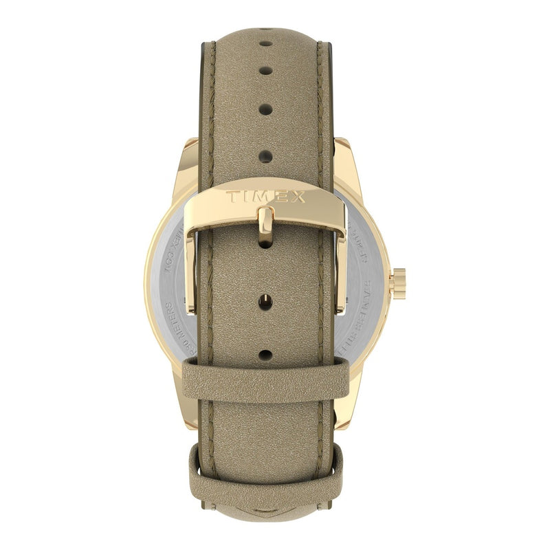 Reloj Timex Easy Reader para mujer con esfera clara, correa de cuero y resistencia al agua hasta 30 m