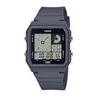 Casio Reloj digital con alarma diaria, retroiluminación LED y banda renovable biológica, diseño unisex en color gris