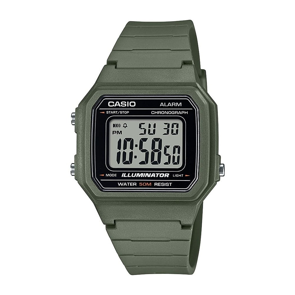 Reloj Casio Digital con Alarma, Cronógrafo, Retroiluminación LED y Resistencia al Agua para Hombre en Color Verde