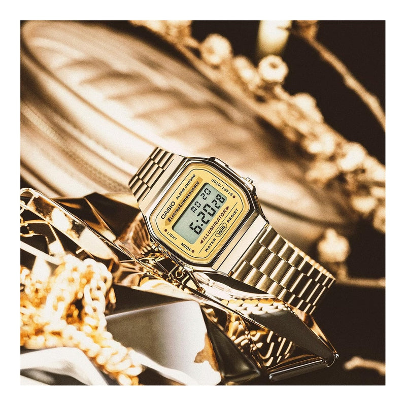 Casio Colección Reloj Unisex Adultos A168WG con resistencia al agua y acero inoxidable, ideal para cualquier ocasión
