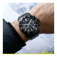 Reloj cronógrafo de cuarzo Invicta Pro Diver con correa de acero inoxidable plateado y esfera negra para hombre, modelo 0073