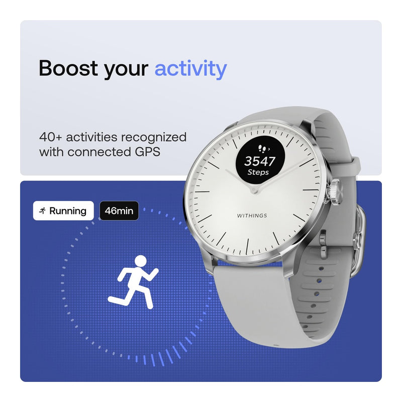 Withings ScanWatch Light - Reloj Inteligente Híbrido Con Monitoreo Cardíaco, Fitness, Ciclo Y Sueño
