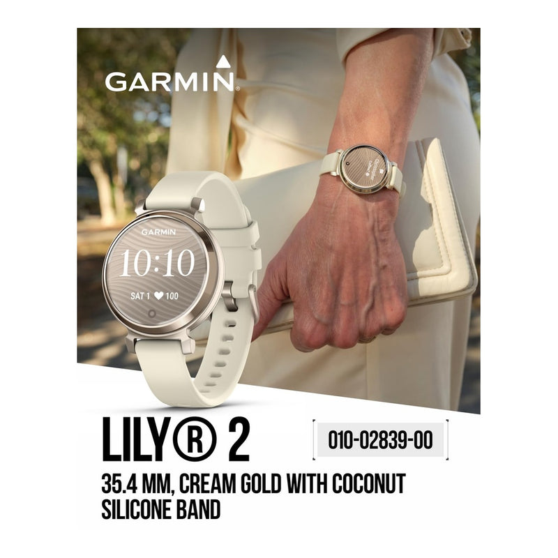 Garmin Lily 2 Smartwatch Pequeño, Monitoreo De Salud Y Bienestar, Batería Hasta 5 Días