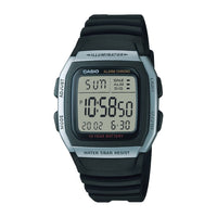 Reloj Casio Deportivo con Banda de Resina Negra y Caja de Acero Inoxidable, Batería de Larga Duración para Uso Diario