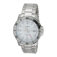 Casio reloj de acero inoxidable estilo buceador para hombre, resistente al agua, con correa de resina y movimiento de cuarzo