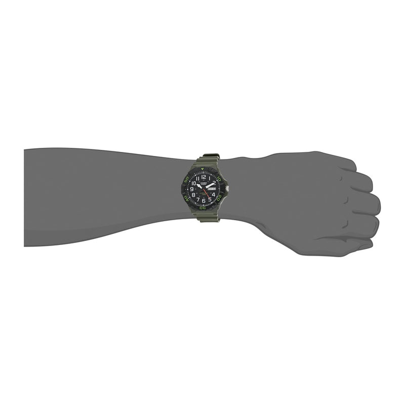 Reloj Analógico Deportivo para Hombre Casio MRW200H, Resistencia al Agua, Fecha, Bisel rotatorio, Batería 3 años, Verde