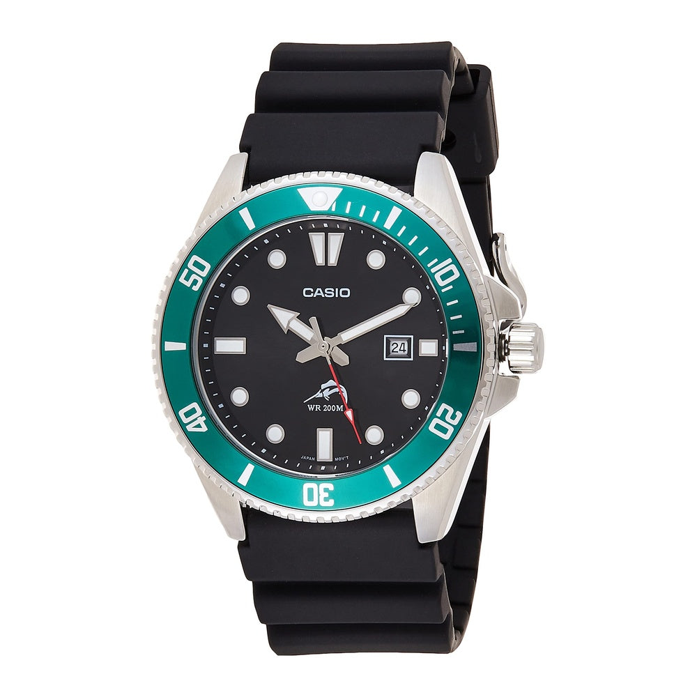 Casio MDV106 Reloj análogo unisex con caja de acero inoxidable, banda de resina, resistencia al agua, batería 3 años