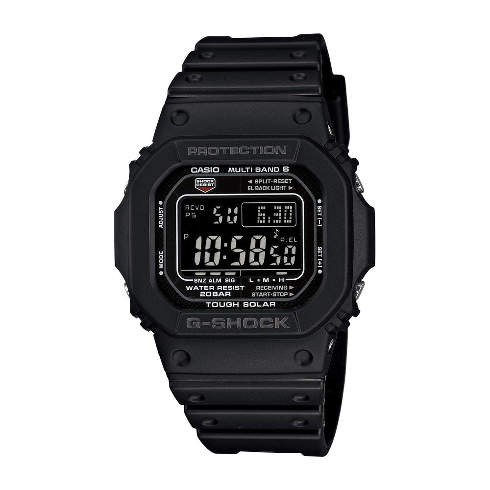 Reloj digital para hombres Casio G-Shock solar con cronometraje atómico multibanda y alta resistencia, modelo GW-M5610-1BJF