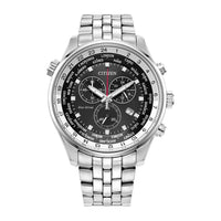 Citizen Reloj cronógrafo deportivo de lujo Eco-Drive, tiempo de 12/24 horas, fecha, resistente al agua, acero inoxidable