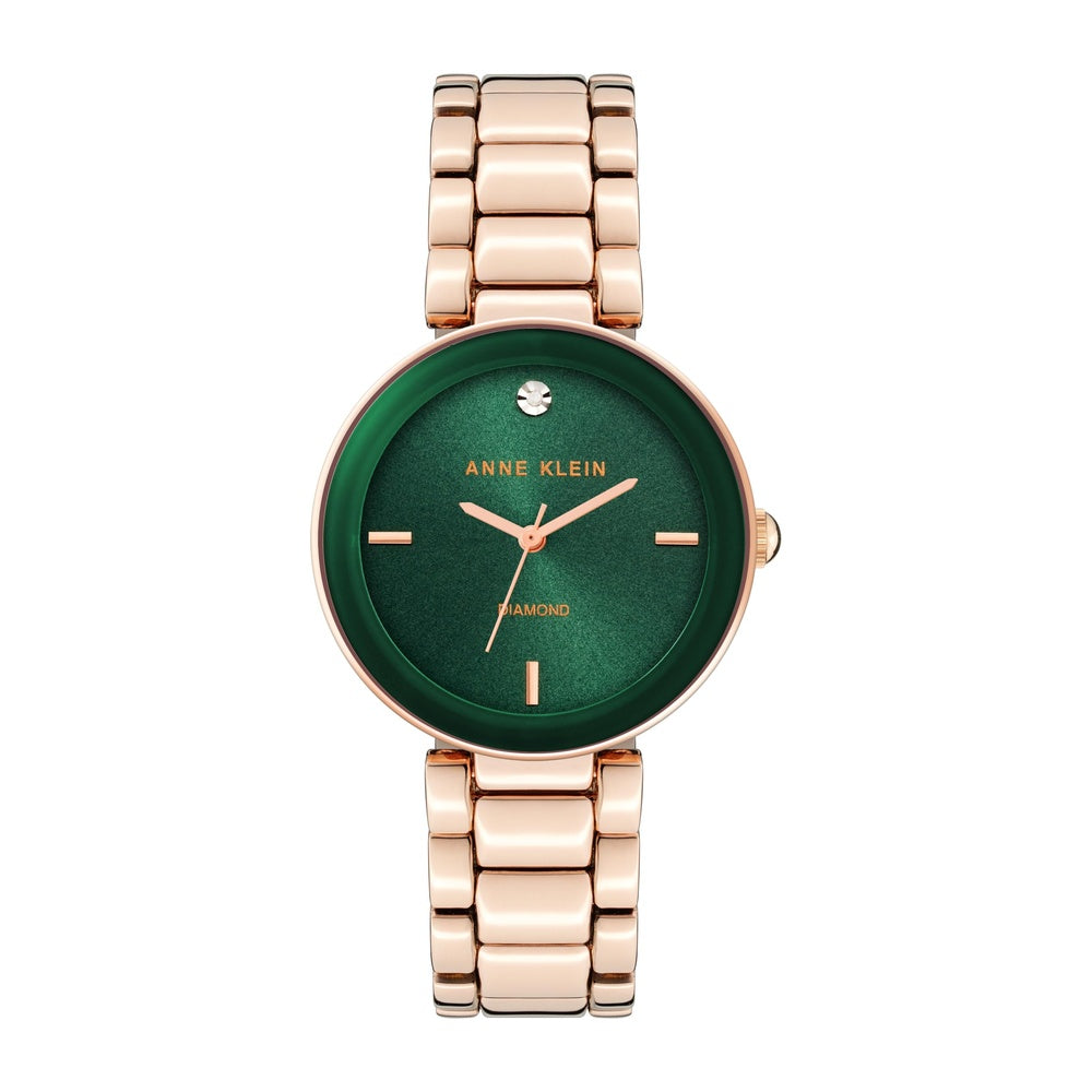 Anne Klein, elegante reloj de pulsera para mujer con esfera de diamante genuino, diseño sofisticado
