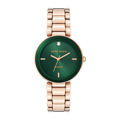 Anne Klein, elegante reloj de pulsera para mujer con esfera de diamante genuino, diseño sofisticado