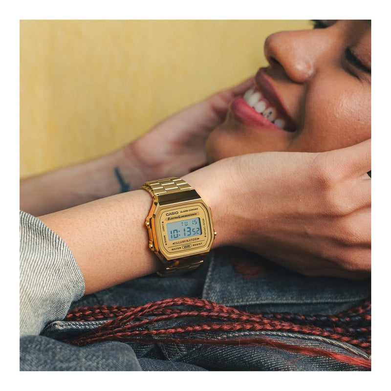 Casio Colección Reloj Unisex Adultos A168WG con resistencia al agua y acero inoxidable, ideal para cualquier ocasión