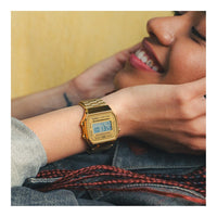 Casio Colección Reloj Unisex Adultos A168WG con resistencia al agua y acero inoxidable, ideal para cualquier ocasión