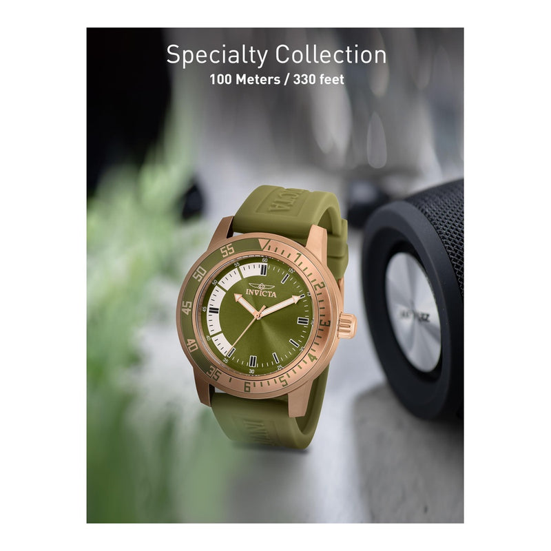 Reloj de cuarzo para hombre Invicta Specialty con correa de silicona y caja de acero inoxidable