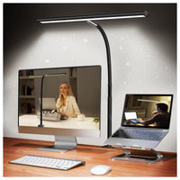 Lámpara de escritorio LED con atenuación continua, cuello de cisne ajustable y adaptador USB de 10W