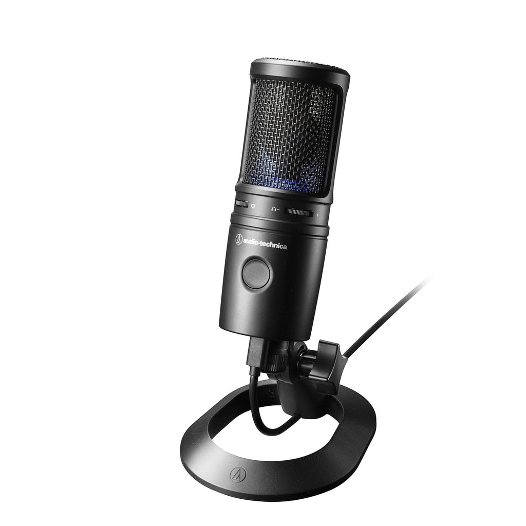 Audio-Technica AT2020USB-X Micrófono USB de condensador cardioide, ideal para estudio y videoconferencia, negro