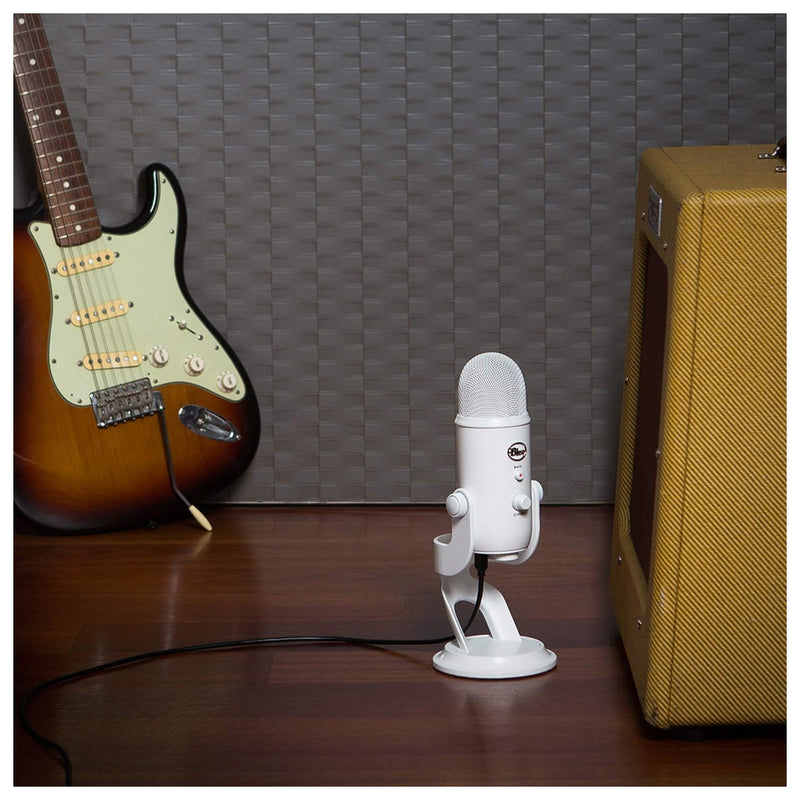 Logitech for Creators Blue Yeti - Micrófono USB para videojuegos, transmisión, pódcasts, blanco (Whiteout)