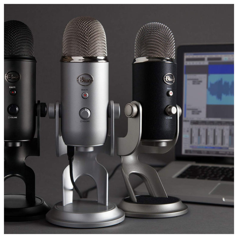 Logitech for Creators Blue Yeti - Micrófono USB para videojuegos, transmisión, pódcasts, blanco (Whiteout)