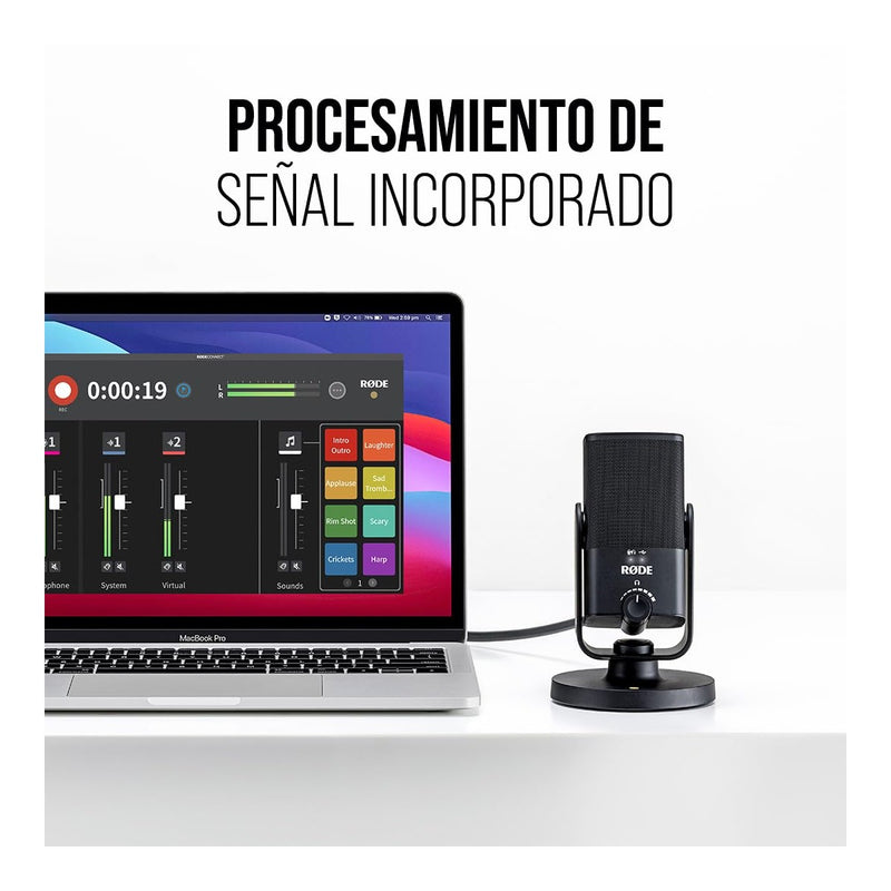 RØDE NT-USB Mini micrófono USB de condensador versátil calidad de estudio para podcasting, transmisión, juegos y más