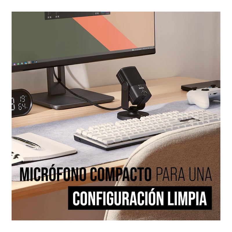 RØDE NT-USB Mini micrófono USB de condensador versátil calidad de estudio para podcasting, transmisión, juegos y más